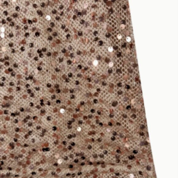 Elegant Golden Crew Neck with Sparkling Dots, Long Sleeve, Stretchy Polyester Bl - Picture 6 of 11